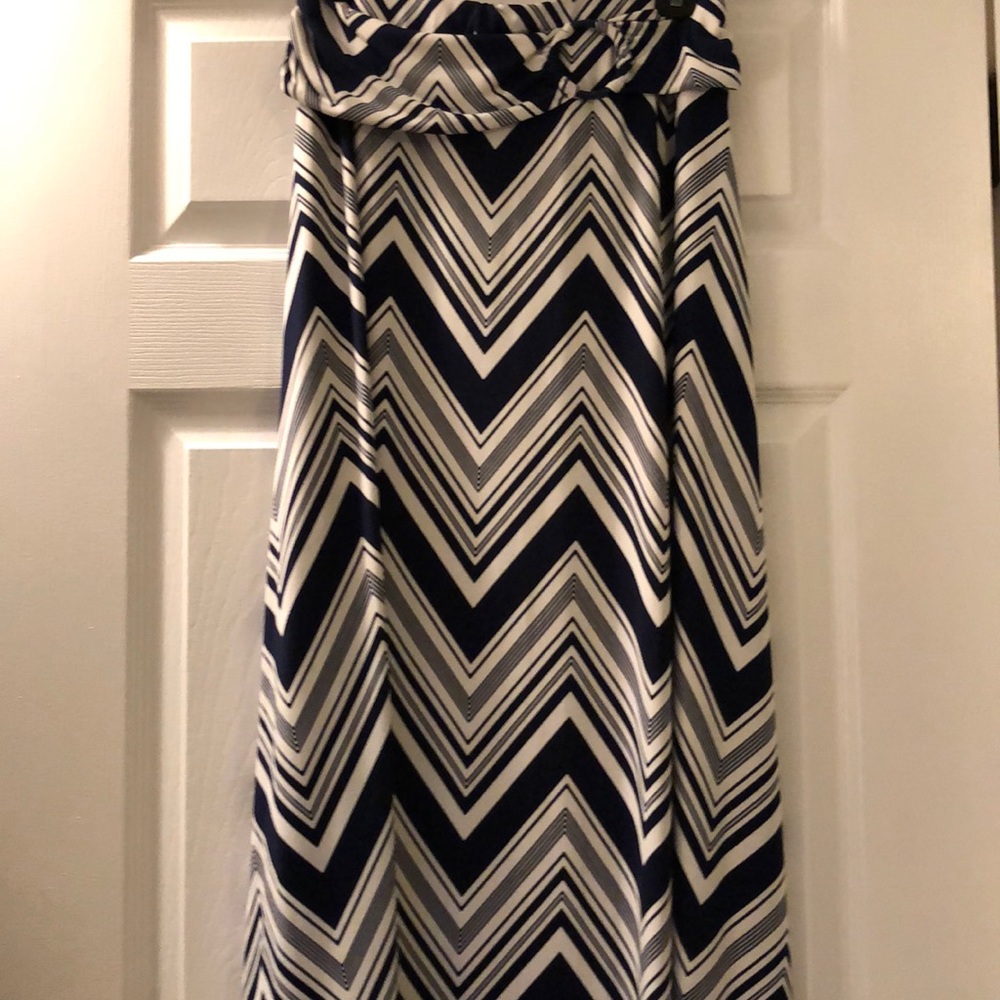 Navy and White maxi skirt